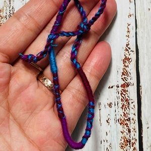 Purple & Slate Blue Macrame Wrapped Bracelet (Free w/ Bundle)